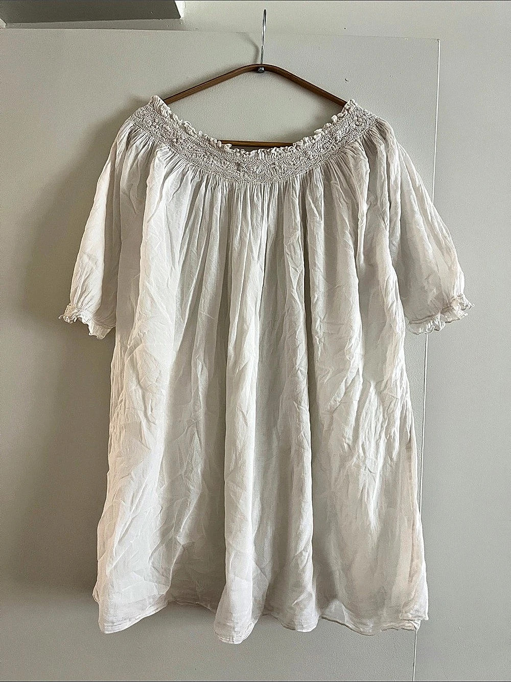 Doen Odessa Mini Nightgown Dress Small Salt